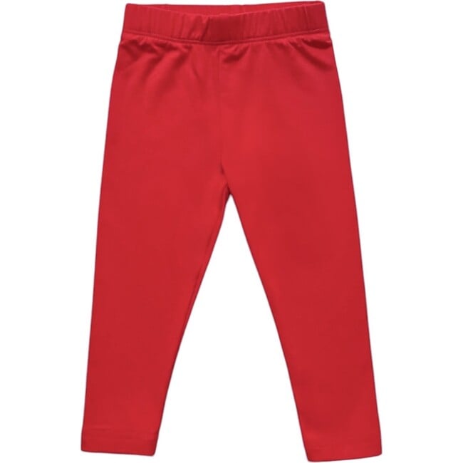 Girls' Basic Everyday Bamboo Leggings, Cherry Red