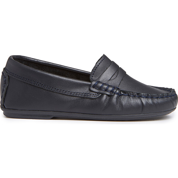 Alex Leather Penny Loafers, Navy