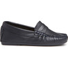 Alex Leather Penny Loafers, Navy - Loafers - 1 - thumbnail