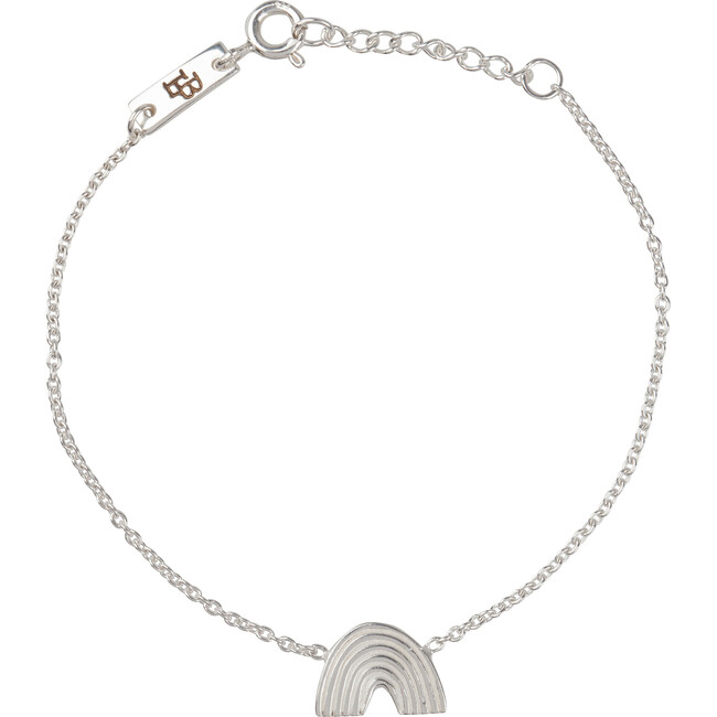Children's You Color My World Like A Rainbow Bracelet, Silver