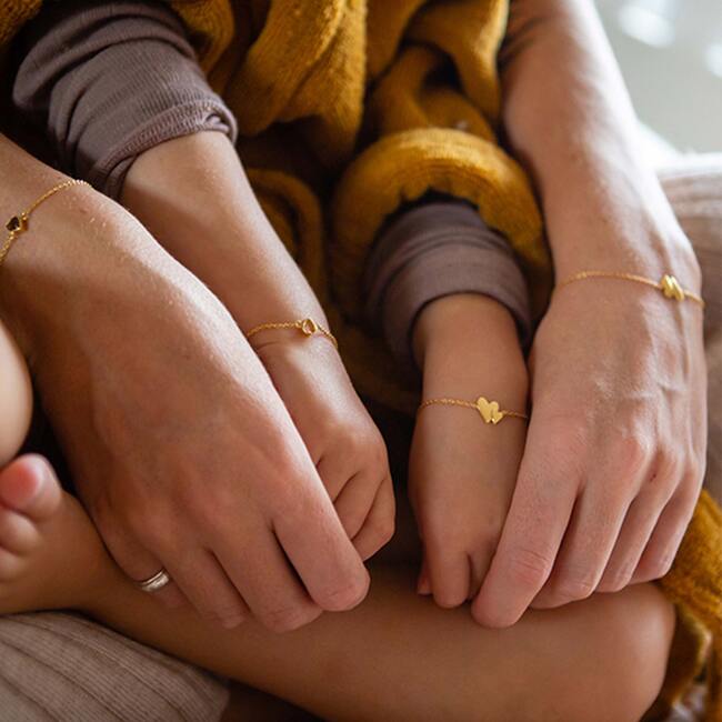 Our Hearts Beat As One Bracelet Set, Gold Plated - Bracelets - 2