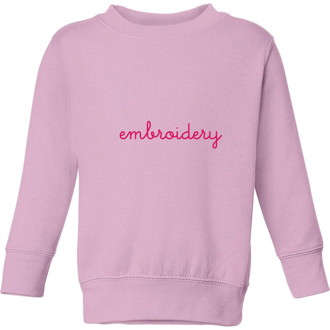 Baby & Kids Large Embroidery Classic Crewneck, Pink