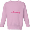 Baby & Kids Large Embroidery Classic Crewneck, Pink - Sweatshirts - 1 - thumbnail