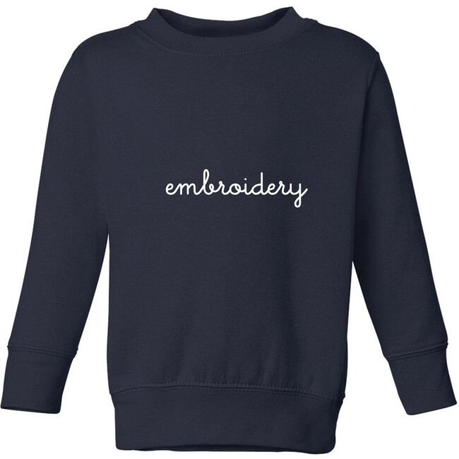 Baby & Kids Large Embroidery Classic Crewneck, Navy