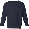 Baby & Kids Small Embroidery Classic Crewneck, Navy - Sweatshirts - 1 - thumbnail