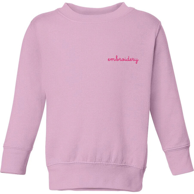 Baby & Kid Small Embroidery Classic Crewneck, Pink