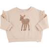 Deer Applique Millie Slouch, Pink - Sweatshirts - 1 - thumbnail