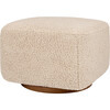 Kiwi Gliding Ottoman in Chai Shearling with Dark Wood Base - Ottomans - 1 - thumbnail