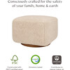 Kiwi Gliding Ottoman in Chai Shearling with Dark Wood Base - Ottomans - 2