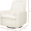 Cali Flange Gliding Swivel Recliner in Cream Shearling - Glider - 4