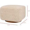 Kiwi Gliding Ottoman in Chai Shearling with Dark Wood Base - Ottomans - 3