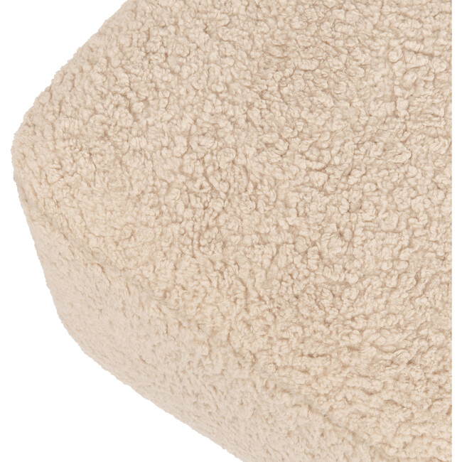 Kiwi Gliding Ottoman in Chai Shearling with Dark Wood Base - Ottomans - 4