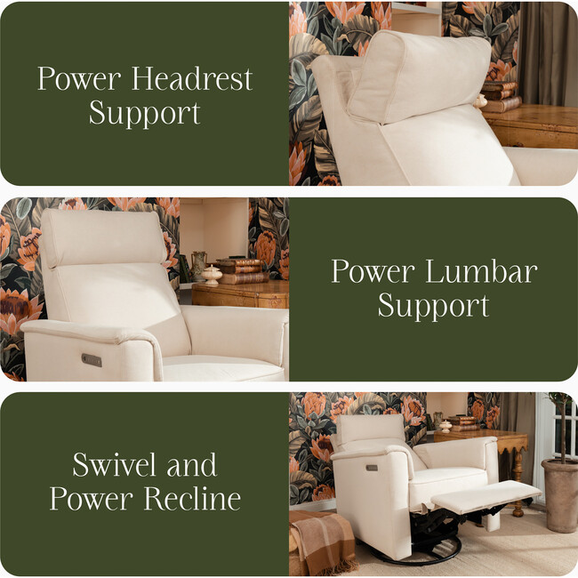 Willa Pro Power Glider Recliner w/ Power Lumbar in Performance Cream Eco-Weave - Glider - 2