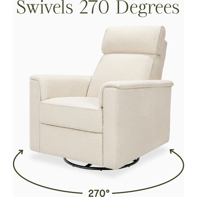 Willa Pro Power Glider Recliner w/ Power Lumbar in Performance Ivory Boucle - Glider - 6