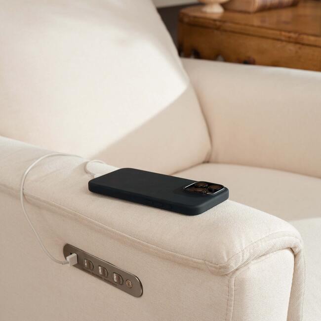 Willa Pro Power Glider Recliner w/ Power Lumbar in Performance Cream Eco-Weave - Glider - 5