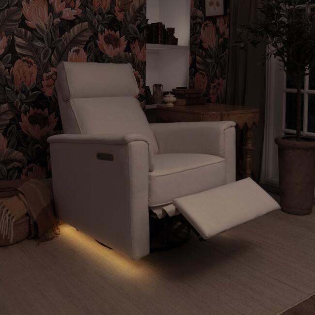 Willa Pro Power Glider Recliner w/ Power Lumbar in Performance Cream Eco-Weave - Glider - 6