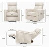 Willa Pro Power Glider Recliner w/ Power Lumbar in Tan Gingham - Glider - 6 - thumbnail