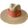 Women's Zinnia Wide & Short Brim Grosgrain Ribbon Sun Hat, Coral - Hats - 1 - thumbnail