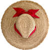 Women's The Hydrangea Wide Grosgrain Ribbon Sun Hat, Red - Hats - 2 - thumbnail