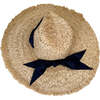 Women's The Hydrangea Wide Grosgrain Ribbon Sun Hat, Navy - Hats - 3 - thumbnail