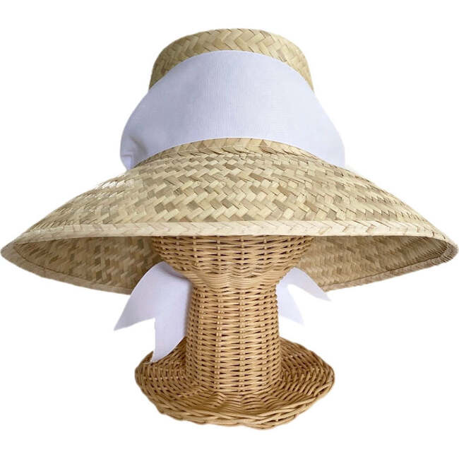 Women's Amaryllis Wide & Short Brim Grosgrain Ribbon Sun Hat, White