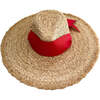 Women's The Hydrangea Wide Grosgrain Ribbon Sun Hat, Red - Hats - 7 - thumbnail