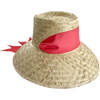 Women's Amaryllis Wide & Short Brim Grosgrain Ribbon Sun Hat, Dark Coral - Hats - 2 - thumbnail