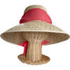 Women's Amaryllis Wide & Short Brim Grosgrain Ribbon Sun Hat, Dark Coral - Hats - 3 - thumbnail