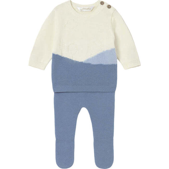 Newborn Knit Pants and Sweatshirt Set, Blue