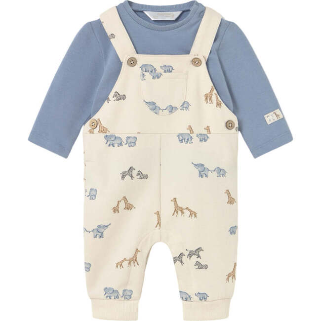 Printed Dungaree and T-Shirt Set, Blue