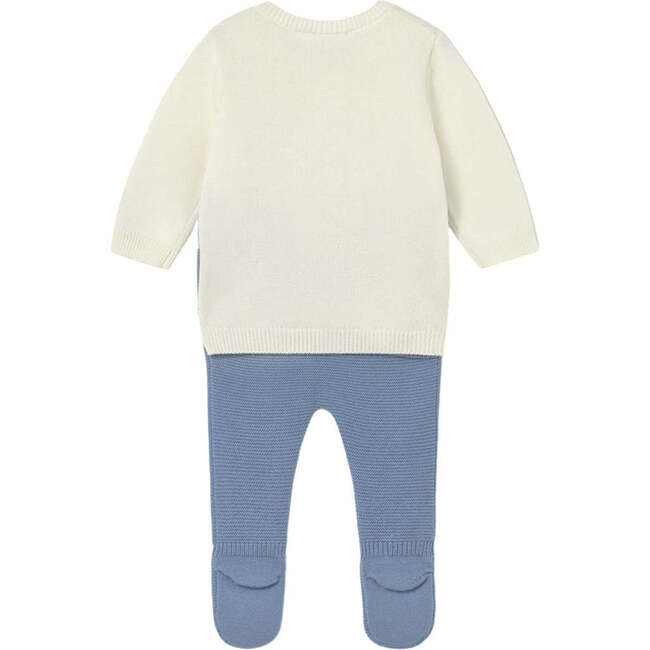 Newborn Knit Pants and Sweatshirt Set, Blue - Mixed Apparel Set - 2