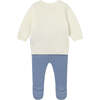 Newborn Knit Pants and Sweatshirt Set, Blue - Mixed Apparel Set - 2