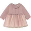 Newborn Girl Tulle and Knit Dress, Pink - Dresses - 1 - thumbnail