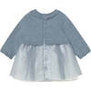 Newborn Girl Tulle and Knit Dress, Blue - Dresses - 2