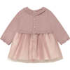 Newborn Girl Tulle and Knit Dress, Pink - Dresses - 2
