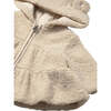 Newborn Girl Zip Sweatshirt, Beige - Sweatshirts - 3