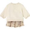 Newborn Girl Tulle Skirt and Sweatshirt Set, Beige - Mixed Apparel Set - 2