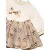 Newborn Girl Tulle Skirt and Sweatshirt Set, Beige - Mixed Apparel Set - 3