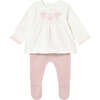 Newborn Girl Pants and Sweater Set, Pink - Mixed Apparel Set - 1 - thumbnail