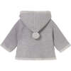 Newborn Girl Knit Jacket with Faux Fur, Grey - Faux Fur Coats - 2