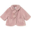 Newborn Girl Faux Fur Coat, Pink - Coats - 1 - thumbnail