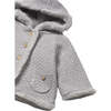 Newborn Girl Knit Jacket with Faux Fur, Grey - Faux Fur Coats - 3