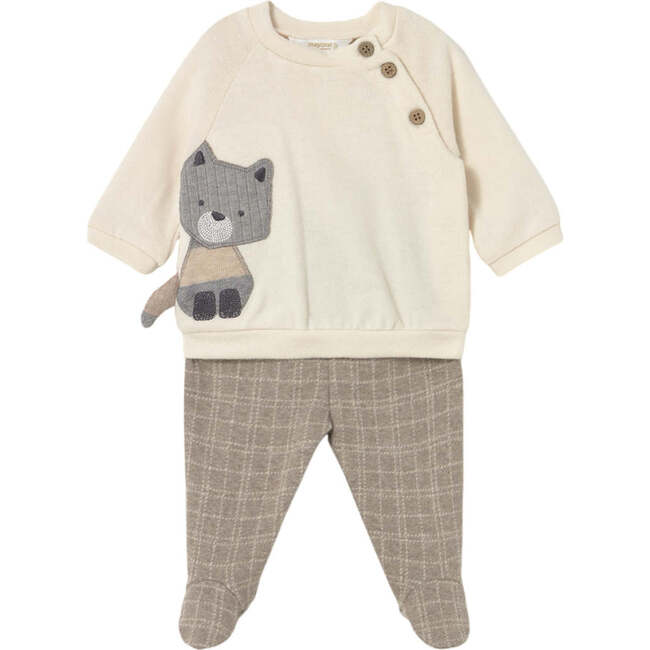 Newborn Boy Pants and Sweater Set, Beige