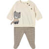 Newborn Boy Pants and Sweater Set, Beige - Mixed Apparel Set - 1 - thumbnail
