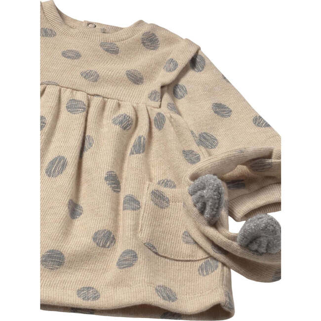 Newborn Girl Dress with Headband, Beige - Dresses - 3