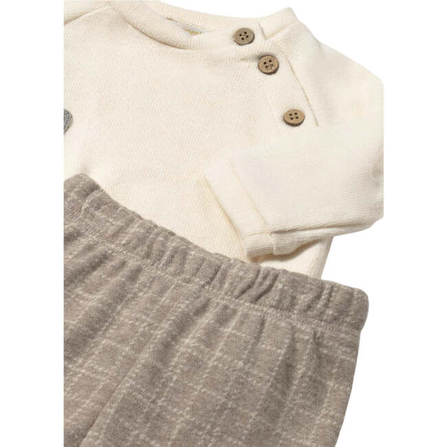 Newborn Boy Pants and Sweater Set, Beige - Mixed Apparel Set - 3