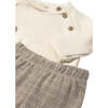 Newborn Boy Pants and Sweater Set, Beige - Mixed Apparel Set - 3
