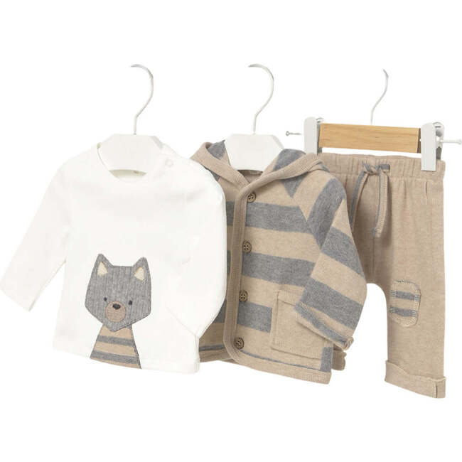 Newborn Boy 3-Piece Set, Beige