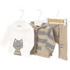 Newborn Boy 3-Piece Set, Beige - Mixed Apparel Set - 1 - thumbnail