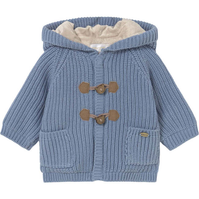 Newborn Boy Lined Knit Cardigan, Blue
